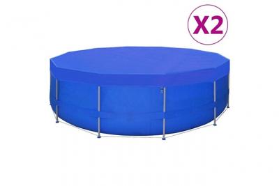 VIDAXL Mercatoxl - Couvertures de piscine 2 pcs pe Ronde 540 cm 90 g/m&sup2;