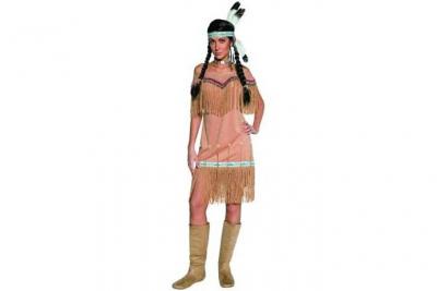 GENERIQUE Smiffys Costume femme beige inspir&eacute; am&eacute;rindien avec robe et frange,S