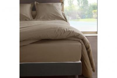 LABELLISM Drap housse percale M&eacute;line 2 LABELISSIM - Loutre - 180 x 200 cm
