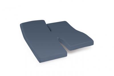 LINNEA Drap housse relaxation uni 2x80x190 cm coton alto bleu jean t&ecirc;te pied relevable