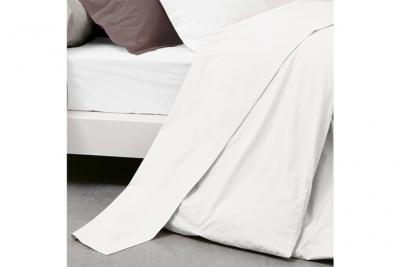 LINNEA  Drap plat uni 270x310 cm pur percale PRIMO Blanc