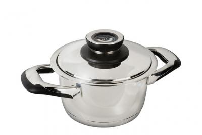 ECOVITAM   Faitout 18L Inox 18/10  Diam&egrave;tre 16cm  Tous feux dont induction  Thermom&egrave;tre int&eacute;gr&eacute;  Sans pfas