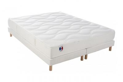 M&S Ensemble Matelas Mousse &agrave; m&eacute;moire de forme Bi-confort Fabriqu&eacute; en France Dimensions - 160 x 200 cm 