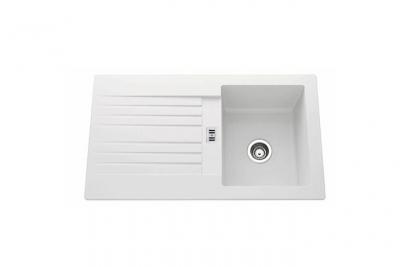 CUISISSIMO Vier de synth&egrave;se blanc pluton 1 bac 1 &eacute;gouttoir - blanc