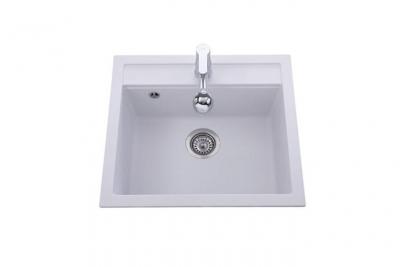 HELIKA Evier granit blanc aquasanita quadris 1 bac