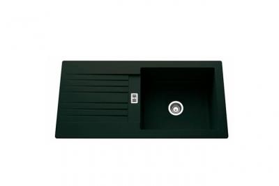 CUISISSIMO  - vier synth&egrave;se noir pluton 1 grand bac 1 &eacute;gouttoir - noir