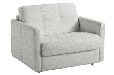 ITALIAN SPIRIT Fauteuil convertible express cube couchage 75* 197*16cm cuir vachette blanc cass&eacute;