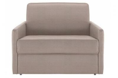 ITALIAN SPIRIT Fauteuil convertible express sun 70 velours beige matelas &eacute;paisseur 16cm