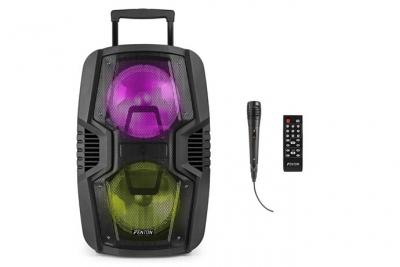 FENTON  FT208LED Syst&egrave;me de sonorisation portable 2x 8 pouces - Haut-parleur actif sans fil