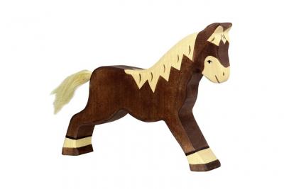 HOLZTIGER Figurine en bois Cheval fonc&eacute; l  