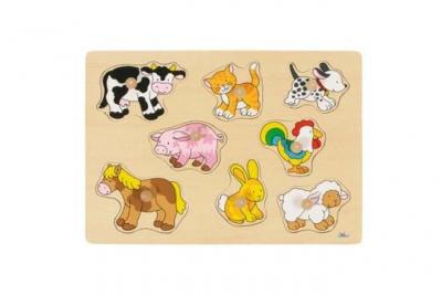 GOKI Puzzle &agrave; boutons B&eacute;b&eacute;s animaux 8 &eacute;l&eacute;ments - 