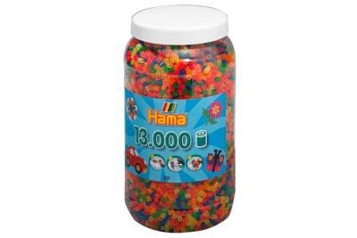 HAMA  midi pot 13000 perles m&eacute;lange n&eacute;on