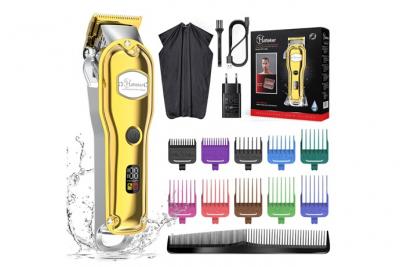 HATTEKER Tondeuse Cheveux - Surker - Professionnelle - Sans Fil - 12 Peignes - Mixte 