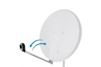 HDSAT  Parabole satellite Acier Blanche 65cm Click-Clack PREMONTEE support Pliable Repliable