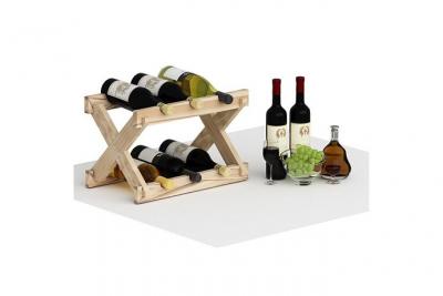 HOMEMANIA  Porte-bouteilles Truva - Bois - 43 x 28 x 28 cm -