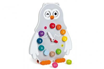 JANOD  - Horloge Chouette (bois) - D&egrave;s 3 Ans