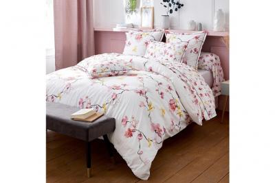 LINNEA  Housse de couette 260x240 cm percale 100% coton ELISA Rose