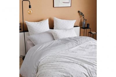 LINNEA  Housse de couette 300x240 cm percale 100% coton ALEX gris Nuage