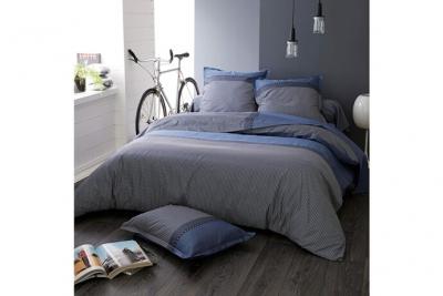 LINNEA  Housse de couette 300x240 cm satin de coton ENZO bleu