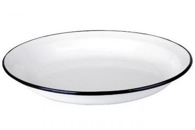 IBILI  912932 Assiette en acier &eacute;maill&eacute; vitrifi&eacute; Blanche 32 cm