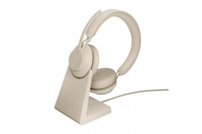 JABRA  Evolve2 65 Uc Stereo With Charging Base Headphones Beige