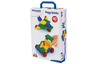 MINILAND EDUCATIONAL Miniland - 8294042 - jeu de construction - pegy bricks - 40 pi&egrave;ces