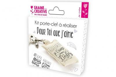 GRAINE CREATIVE ON A TOUS DU TALENT Kit porte-cl&eacute;s &agrave; r&eacute;aliser - F&ecirc;te des m&egrave;res- F&ecirc;te des p&egrave;res