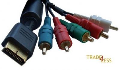 GENERIQUE Eaxus&reg; HD C&acirc;ble composant Convient a PS3 et PS2 C&acirc;ble AV TV YUV 1,5 m&egrave;tre plaqu&eacute; or