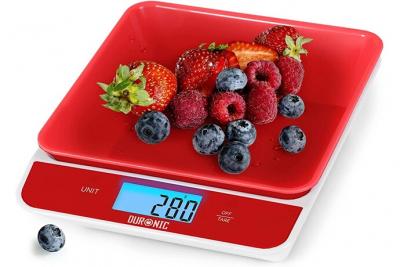 DURONIC  KS100 RD Balance de cuisine num&eacute;rique avec bol d&eacute;montable - 5 kg