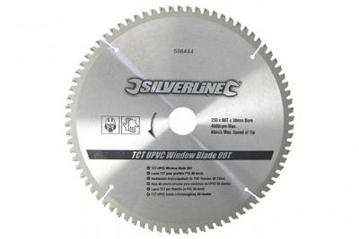 SILVERLINE  Lame  TCT pour profil&eacute;s PVC - 80 dents - Dents renforc&eacute;es