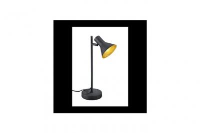 TRIO Lampe &agrave; poser Nina noir mat interieur or