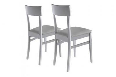 Lot de 2 chaises NEW AGE blanches blanc Similicuir Inside75