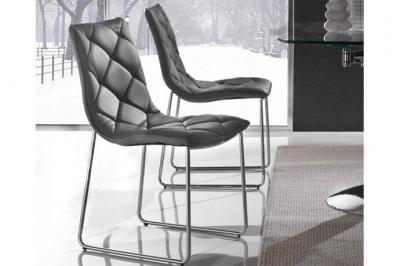 Lot de 2 chaise inside 75 H. 88 cm non pliable interieur en acier gris