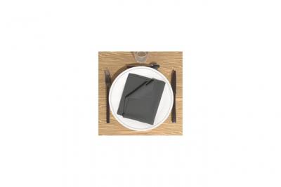 SOLEIL D OCRE Lot De 3 Serviettes De Table 40x40 Cm Alix Gris, Par Soleil D'ocre