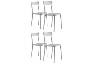 Lot de 4 chaises corsocomo empilables polypropyl&egrave;ne blanc 20100881256