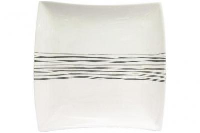 SECRET DE GOURMET Set de 6 assiettes &agrave; dessert carr&eacute;e - 20 cm x 20 cm - Porcelaine