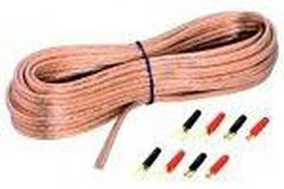 SINUSLIVE  Jeu de c&acirc;bles pour haut-parleurs HiFi auto 2 x 2.5 mm&sup2; 10.00 m dor&eacute;, avec fiche m&acirc;le