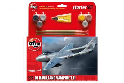 AIRFIX Maquette Avion : Starter Set : De Havilland Vampire T.11-