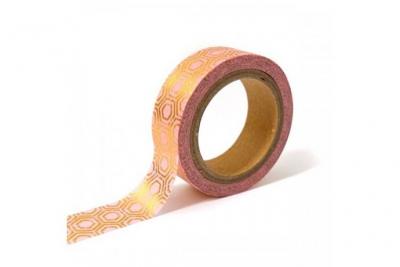 TOGA  MT108 Ruban de Masquage Hexagones Washi Tape Or/Rose 4 x 9 x 5 cm