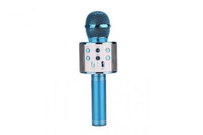  Microphone De Karaok&eacute; Sans Fil Bluetooth Pour IPhone, Android, Micro Portable Pour KTV, Home, Party Bleu 