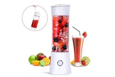  Mini Blender des Smoothies, Fityou Mixeur Blender Portable USB, 6 Lames Enduites de Titane, Base de Moteur en Acier Inoxydable, Blender Portable 480ml pour Sport et Voyage,Sans BPA, 100W 