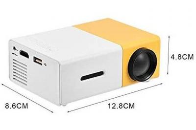 VENDOS85 Mini vid&eacute;oprojecteur led portable hd 1080p hdmi / tf blanc jaune