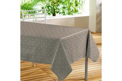 PARIS PRIX Nappe Rectangle 140 x 240 cm Moderna Taupe - PVC Imprim&eacute;