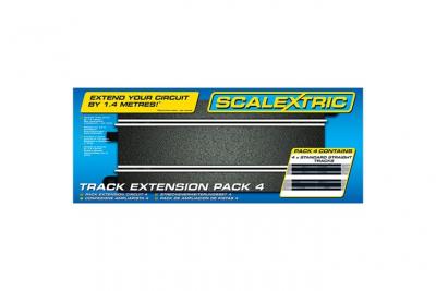 SCALEXTRIC Pack extension de circuit voiture : 4 rails droits standards 350 mm 