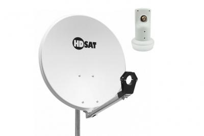 HDSAT  Pack Parabole Satellite Acier 60cm + LNB Single HD 4K