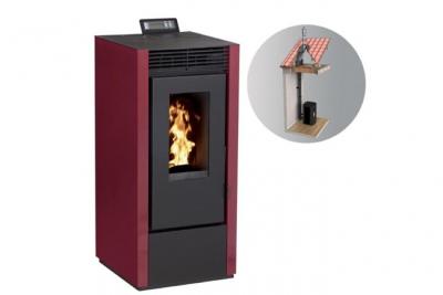 INTERSTOVES Po&ecirc;le &agrave; granules MARINA 14KW Canalisable + Conduit 80/125 - Bordeaux