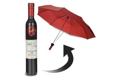 TOTALCADEAU Parapluie en forme bouteille de vin