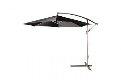  Parasol d&eacute;port&eacute; rond 300 cm en tissu vert noir