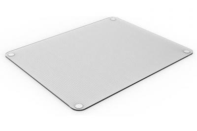 PEBBLY Grande planche &agrave; d&eacute;couper en verre transparent Blanc 