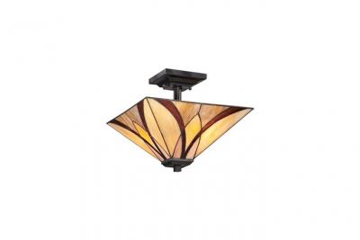 QUOIZEL Plafonnier Asheville, Tiffany, 30,5&nbsp;cm de haut